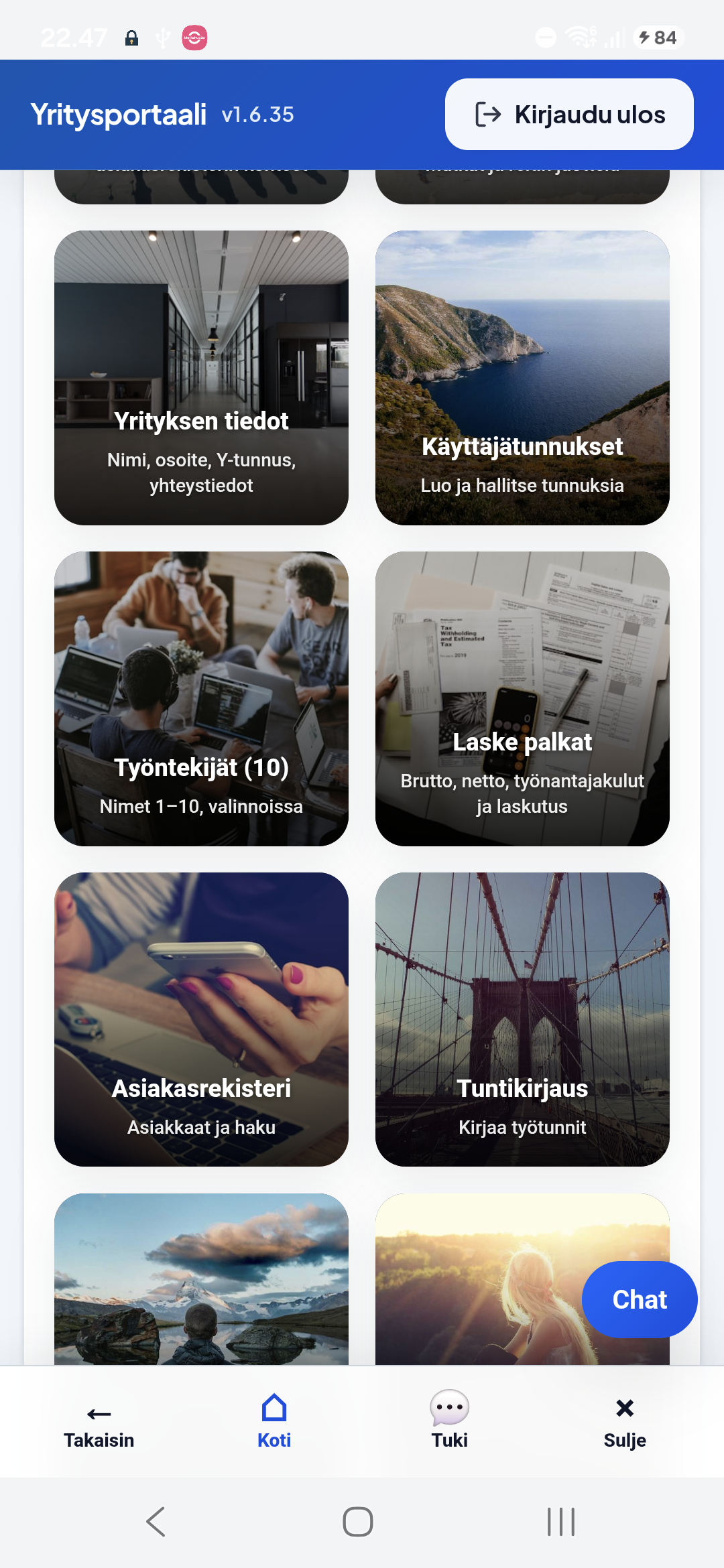 Yrityshallinnan sovellukset: yrityksen tiedot, käyttäjät, palkat, asiakkaat ja tuntikirjaus